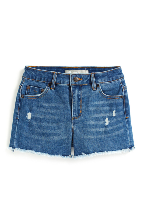 Brittany Tween Destructed Fray Hem Shorts by Tractr