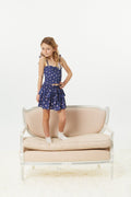 Willow Rose Bow Navy Satin Skort by THEME