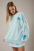 Coastal Embroidered Oversized Sweatshirt
