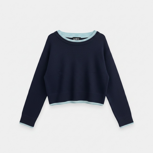 Katie J Girls Nova Sweater in Evening Blue/Baby Blue