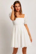 Reiley Puff Sleeve Tie Back Dress