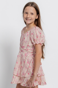 Katie J NYC Girls Delilah Dress in Rose Floral Stripe