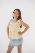Girls Bow Shoulder Peplum Top