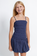 Katie J NYC Girls Tippy Dress in Blue Polka Dot