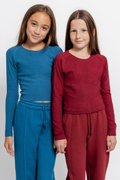 Rib Raglan Longsleeve Top by TENLY