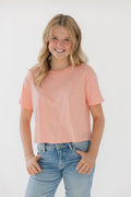 Katie J NYC Juniors Fearless Tee in Apricot Blush