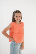 Cotton Gauze Tiered Ruffle Top