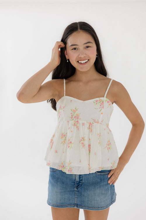 Katie J NYC Juniors Meena Top in Vintage Wildflower