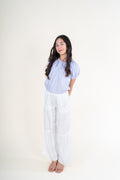 Drawstring Pull On Pant in White by Tractr Girls