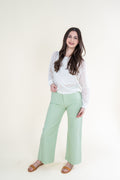 Alice High Rise Denim in Frost Green by Tractr