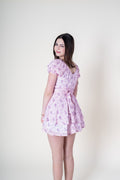 Juniors Delilah Dress in Violet Stripe Floral by Katie J NYC