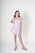 Tween Emerson Dress in Violet Stripe Floral by Katie J NYC