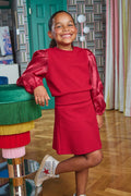 The Libba Skort in Red Velour by PLEAT