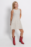 Girls Paneled Polka Dot Dress