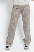 LOGAN Tan Camo High Rise Dad Jeans by Hidden