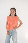 Cotton Gauze Tiered Ruffle Top