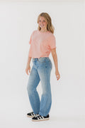 Katie J NYC Juniors Fearless Tee in Apricot Blush
