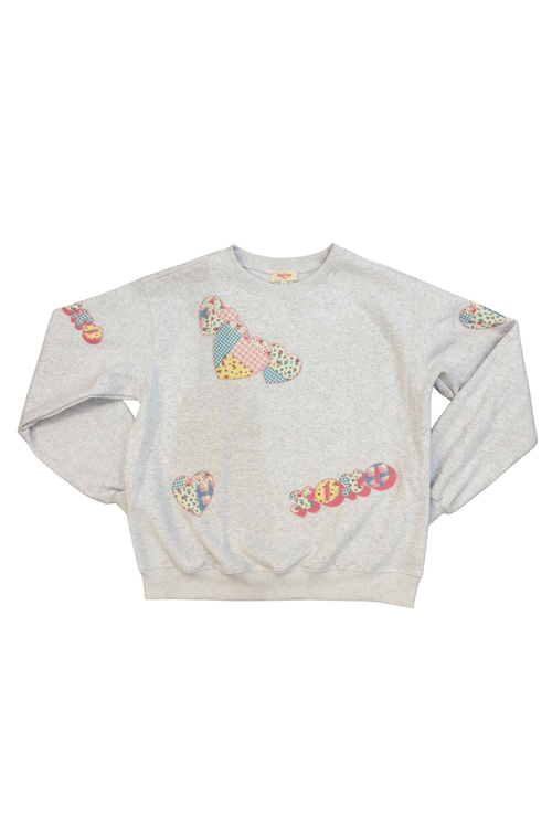 Cozy Heart Patchwork Sweatshirt