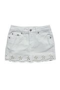 Floral Embroidery Eyelet Hem Skort by Tractr