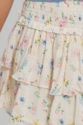 Katie J NYC Juniors Bianca Skirt in Cream Tossed Floral