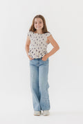 Girls Flutter Sleeve Smocked Top