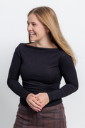 Boat Neck Pintuck Detailing Top