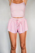 Jr. Flutter Away Butterfly Shorts in Pink Gingham by TooLooLah