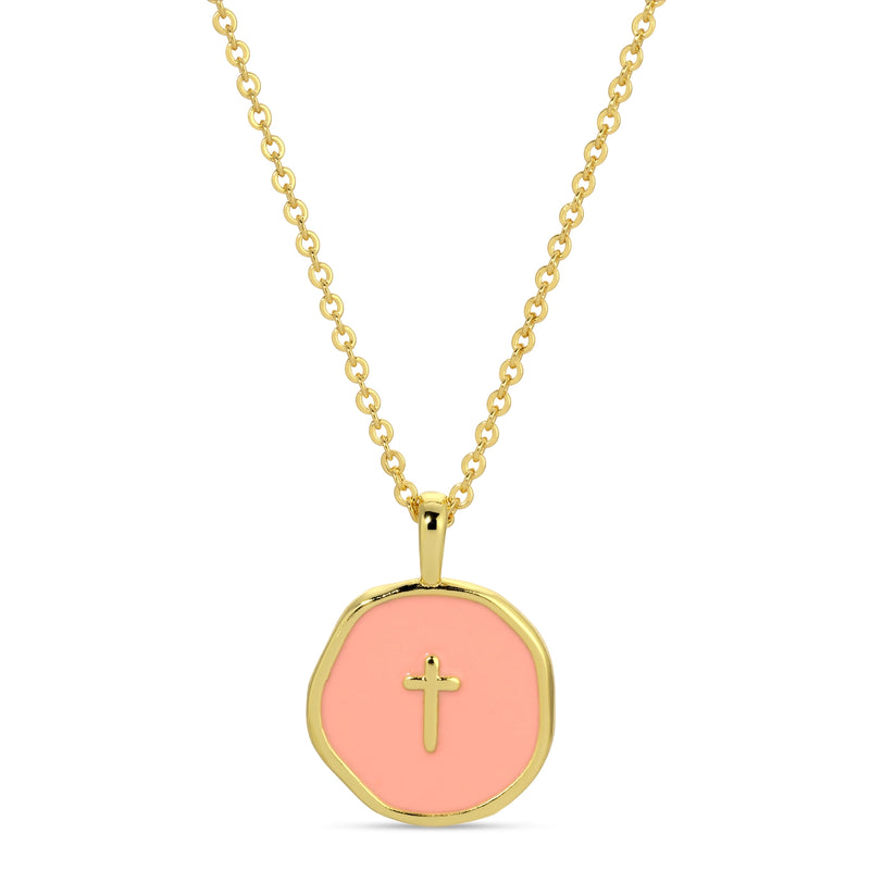 Enamel Pendant Cross Necklace