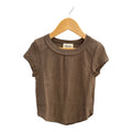 Rib Exposed Cap Sleeve Tee by TENLY