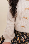 Cable Knit Bow Sweater