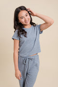 Cotton Stripe Short Sleeve Top