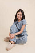 Stripe Flare Cotton Lounge Pant