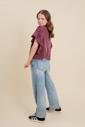 Waffle Knit Flutter Sleeve Top