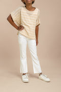 Tween High Rise Crop Flare in White by Tractr