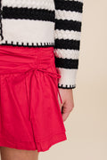 Ribbon Tie Ruched Skort