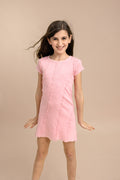Candy Pink Ribbed Dress by Paper Flower