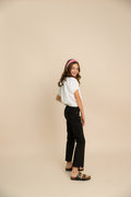 Tween High Rise Crop Flare in Black by Tractr