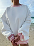 Sunkissed Coconut Preppy Crew Sweatshirt