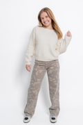 LOGAN Tan Camo High Rise Dad Jeans by Hidden