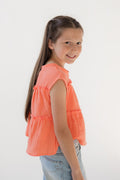Cotton Gauze Tiered Ruffle Top