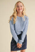 Raeann Wavy Knit Pullover Sweater