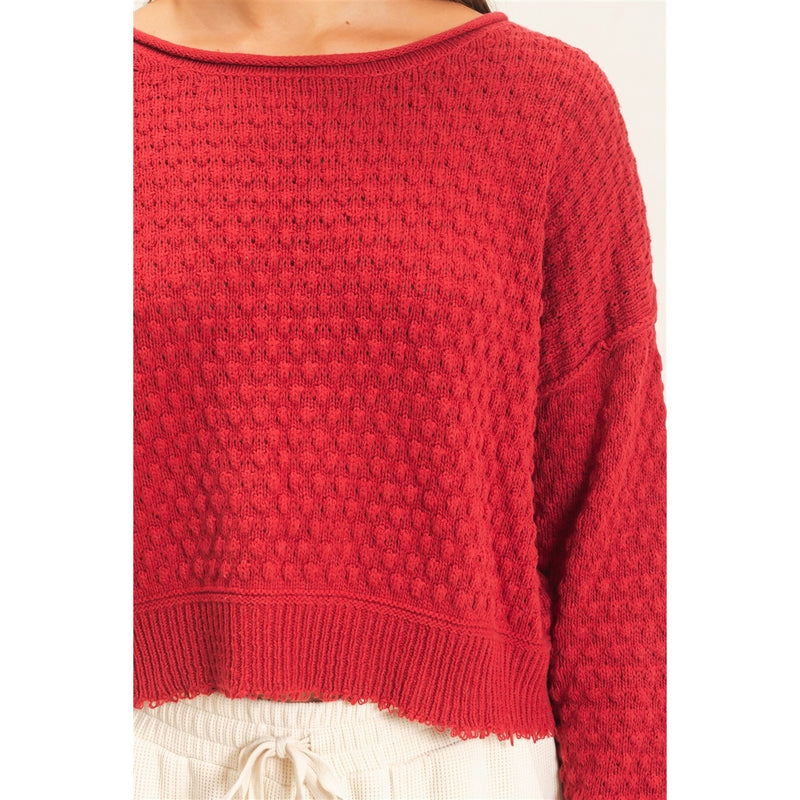 Colette Textured Boat Neck Sweater