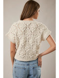 The Lilah Crochet Short Sleeve Sweater