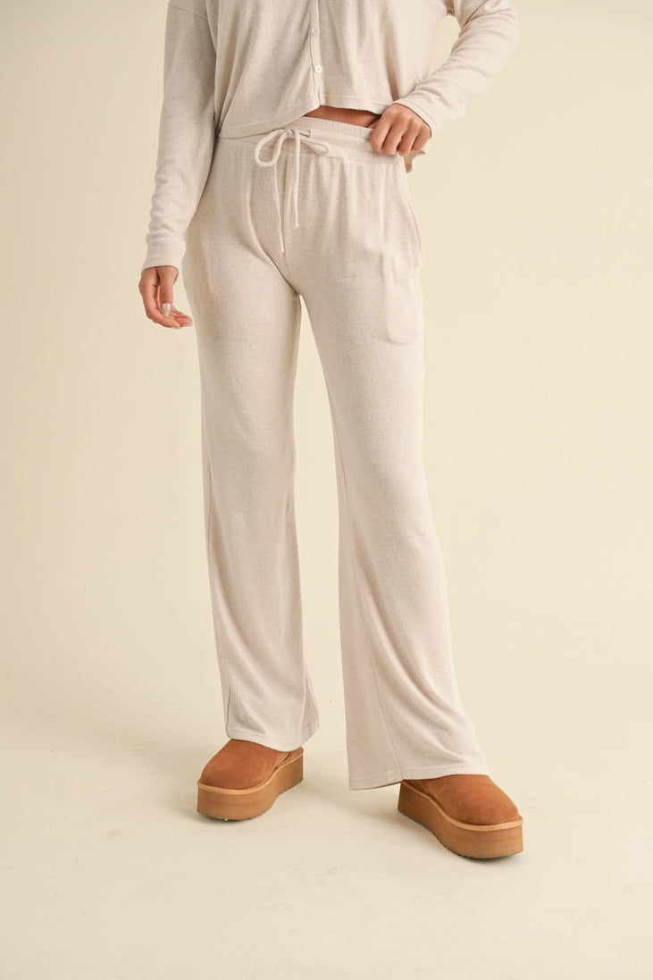 Soft Brushed Hacci Wideleg Pants