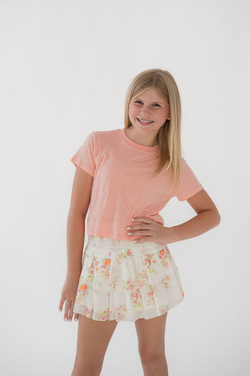 Katie J NYC Girls Fearless Tee in Apricot Blush