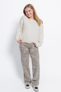 LOGAN Tan Camo High Rise Dad Jeans by Hidden