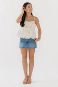 Katie J NYC Juniors Bloom Top in Vintage Wildflower