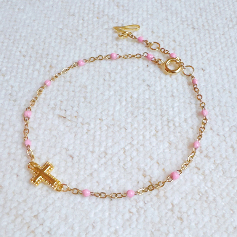 Dainty Dots Cross Chain Bracelet