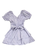 Tween Delilah Dress in Lilac Lurex Stripe by Katie J NYC