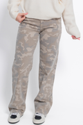 LOGAN Tan Camo High Rise Dad Jeans by Hidden